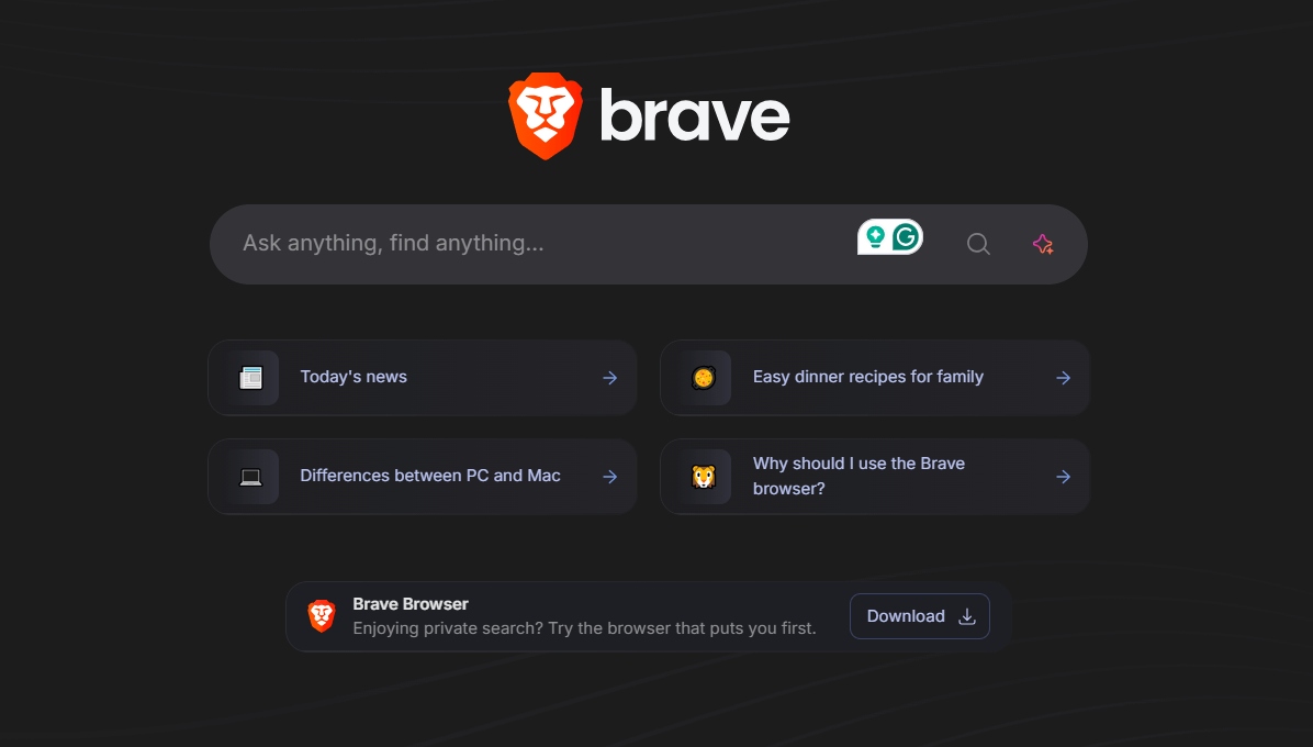 brave search background