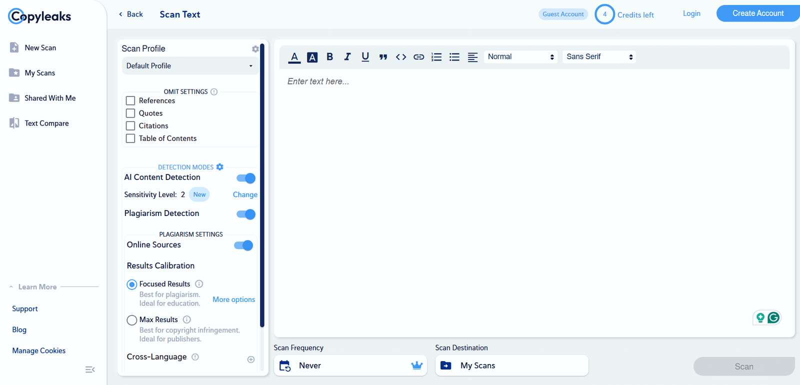 Copyleaks Free Plagiarism Checker