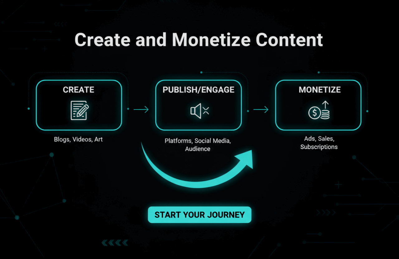 create and monetize content steps