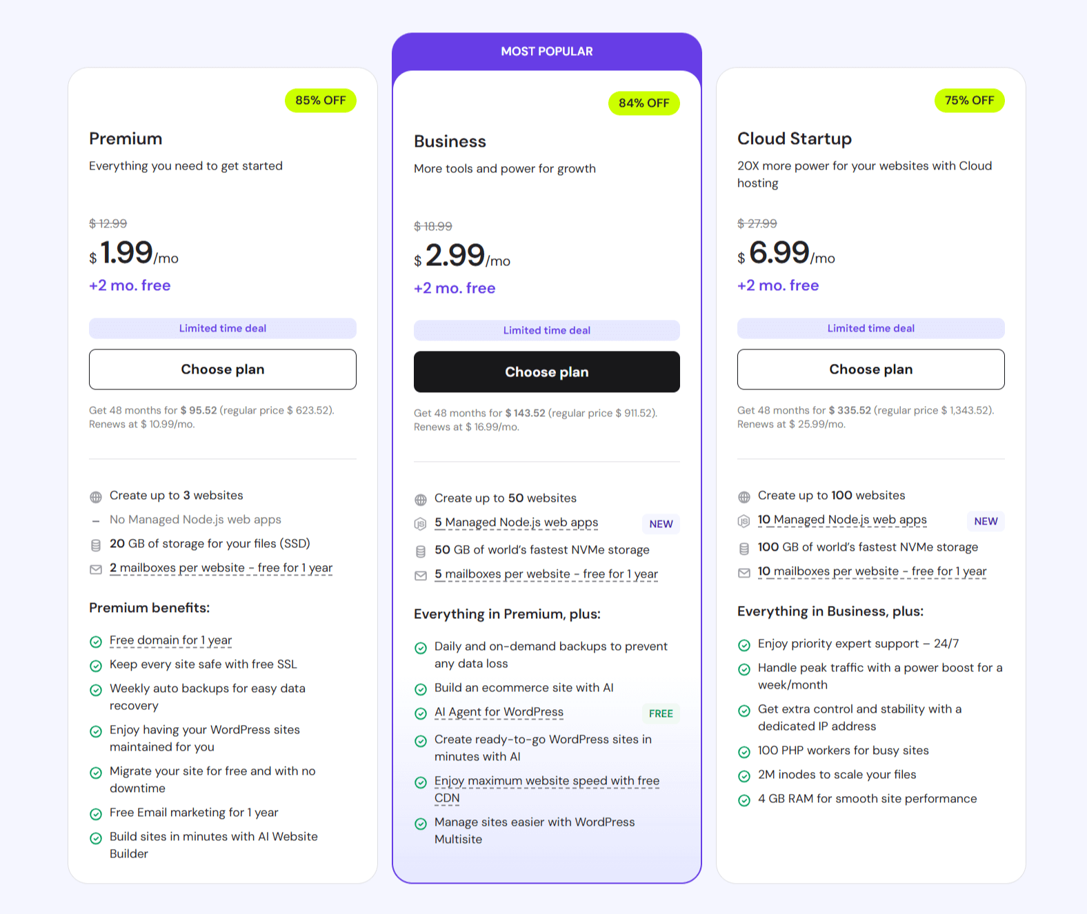 hostinger web hosting pricing