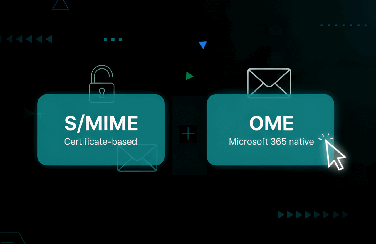 types of outlook encryption smime and ome