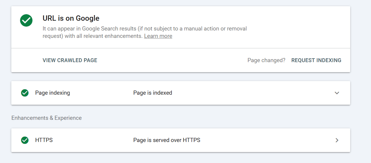 website indexable by google with https screenshot
