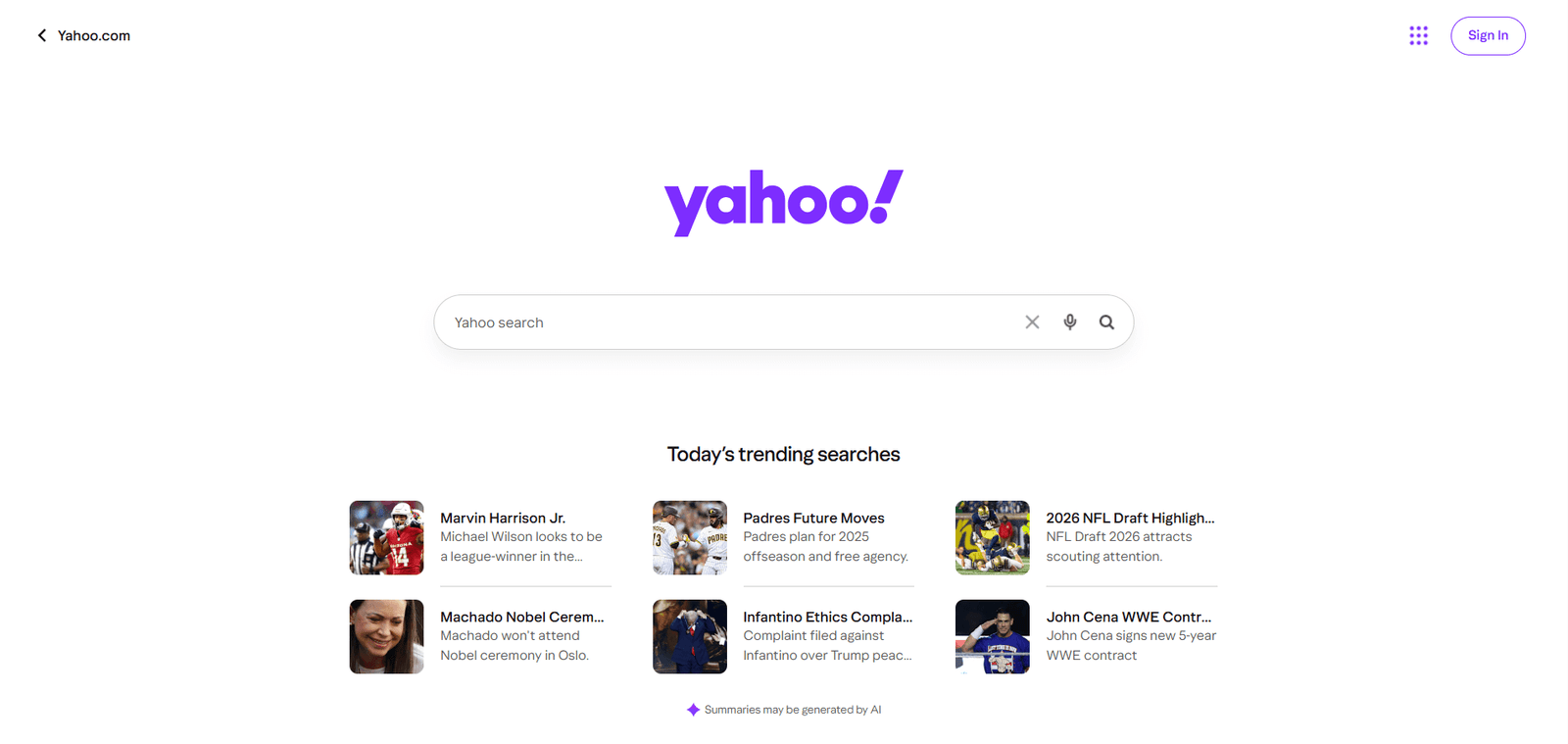yahoo search background